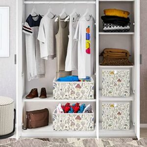 xigua Mushroom Cube Storage Bin Large Collapsible Storage Basket Toys Clothes Organizer Box for Shelf Closet Bedroom Home Office, 11 x 11 x 11 Inch