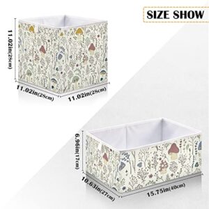 xigua Mushroom Cube Storage Bin Large Collapsible Storage Basket Toys Clothes Organizer Box for Shelf Closet Bedroom Home Office, 11 x 11 x 11 Inch