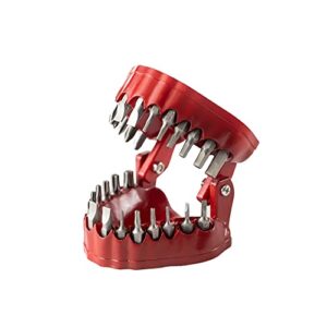 mimiracle denture drill bit holder holds up to 28 bits screwdriver bit organizer fits 1/4 inch hex bit and drive bit adapter -red