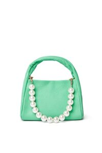 small goatskin top handle clutch handbags (4-green)