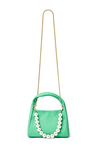 Small Goatskin Top Handle Clutch Handbags (4-Green)