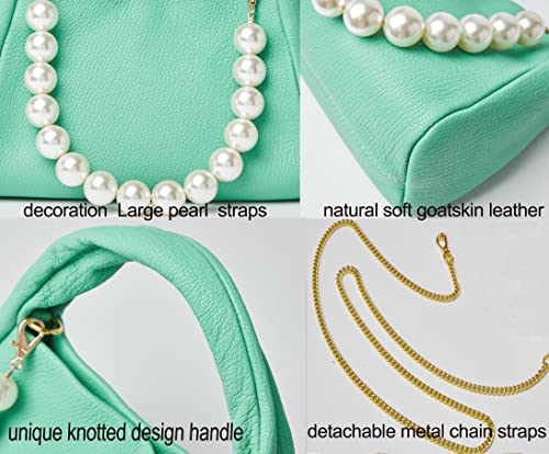 Small Goatskin Top Handle Clutch Handbags (4-Green)