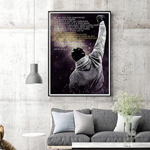 Rocky Balboa Motivational Quote Movie Poster Decorative Wall Art Boxing Inspiring Quotes Hope Prints Artwork Modern Wall Decor for Office (12x16in(30x40cm)-Unframed)