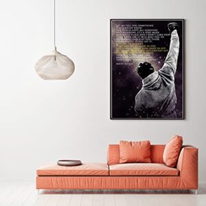 Rocky Balboa Motivational Quote Movie Poster Decorative Wall Art Boxing Inspiring Quotes Hope Prints Artwork Modern Wall Decor for Office (12x16in(30x40cm)-Unframed)