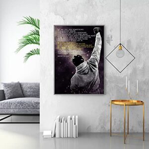 Rocky Balboa Motivational Quote Movie Poster Decorative Wall Art Boxing Inspiring Quotes Hope Prints Artwork Modern Wall Decor for Office (12x16in(30x40cm)-Unframed)