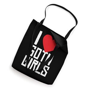 I Heart Love Goth Girls - Emo Gothic Girl Lover Tote Bag