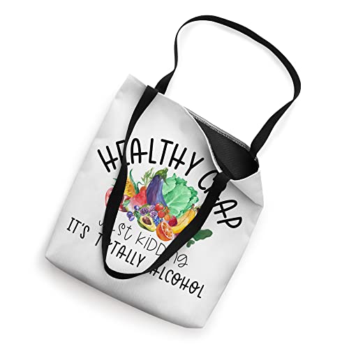 Healthy Crap Just Kidding Its Alcohol Trendy Canvas Tote Bag Tote Bag