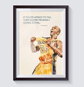 premium 18″ x 24″ poster – inspirational print for offices, rooms, dorms, homes; great gift for basketball fans kids, and adults (kbryant01)