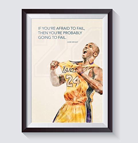 Premium 18" x 24" Poster - Inspirational Print for Offices, Rooms, Dorms, Homes; Great Gift For Basketball Fans Kids, and Adults (kbryant01)