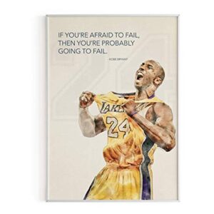 Premium 18" x 24" Poster - Inspirational Print for Offices, Rooms, Dorms, Homes; Great Gift For Basketball Fans Kids, and Adults (kbryant01)