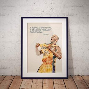 Premium 18" x 24" Poster - Inspirational Print for Offices, Rooms, Dorms, Homes; Great Gift For Basketball Fans Kids, and Adults (kbryant01)