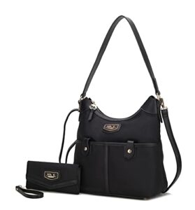 mkf collection shoulder bag for women, nylon handbag purse, top-handle hobo bag and wallet