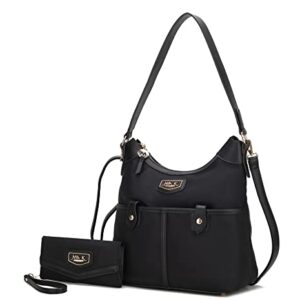 MKF Collection Shoulder Bag for Women, Nylon Handbag Purse, Top-Handle Hobo Bag And Wallet