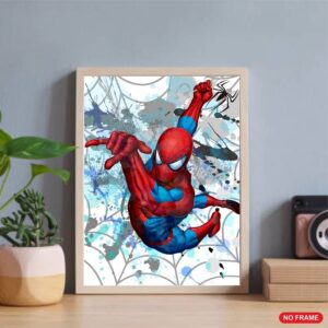 PurpleheARTs | Spiderman Watercolor Wall Art Poster Prints Set of 4 UNFRAMED ( 8'' x 10'' ) Posters for Boys Room Decor, Avengers poster, Superheroes Art, room, Multicolor, 8''x10''