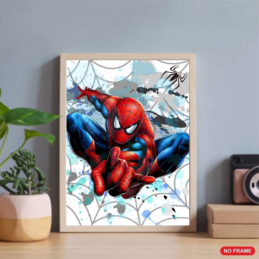 PurpleheARTs | Spiderman Watercolor Wall Art Poster Prints Set of 4 UNFRAMED ( 8'' x 10'' ) Posters for Boys Room Decor, Avengers poster, Superheroes Art, room, Multicolor, 8''x10''