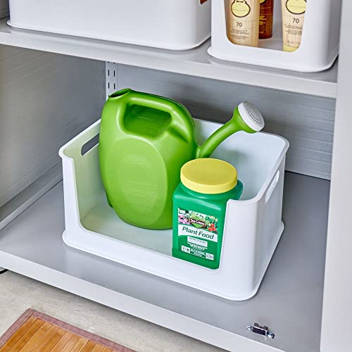 iDesign Recycled Plastic Large Storage Handles, Open Front Bin