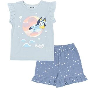 bluey little girls t-shirt and french terry shorts outfit set 5