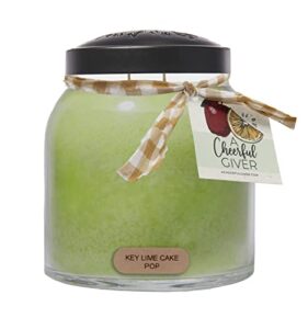 a cheerful giver – key lime cake pop – 34oz papa scented candle jar with lid – keepers of the light – 155 hours, gift candle, green