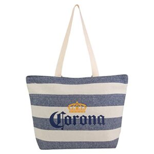 20" Corona Striped Beach Bag
