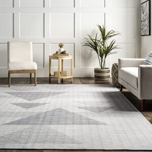 nuLOOM Kerrie Modern Triangles Machine Washable Area Rug, 4' x 6', Beige