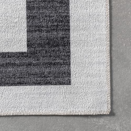 nuLOOM Sharri Modern Striped Machine Washable Area Rug, 4' x 6', Grey