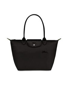 longchamp ‘medium ‘le pliage green’ nylon tote shoulder bag, black