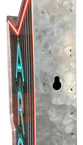 Arcade Double-Sided Marquee Sign With Neon Print And LED Bulbs Vintage Inspired Retro Decor For The Home (26” x 8” x 3”)