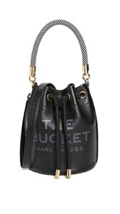 marc jacobs women’s the leather bucket bag, black, one size