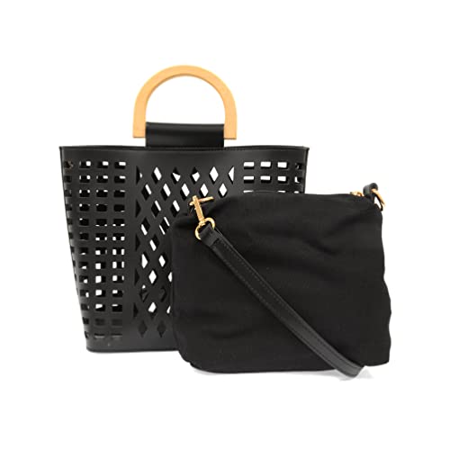 joy susan Madison Cut Out Tote - Black