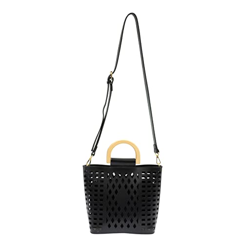 joy susan Madison Cut Out Tote - Black