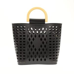 joy susan Madison Cut Out Tote - Black