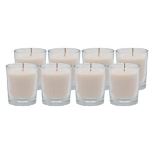 candlenscent unscented paraffin votive in glass candles (8, soft pink)