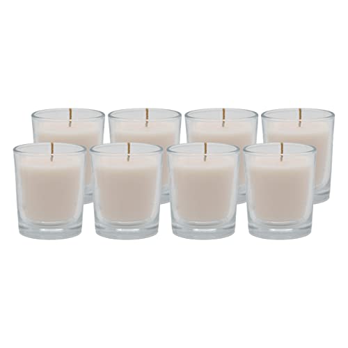 CandleNScent Unscented Paraffin Votive in Glass Candles (8, Soft Pink)