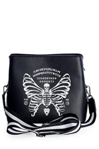 lost queen women’s gothic skeleton butterfly shoulder bag ouija spirit board clutch purse
