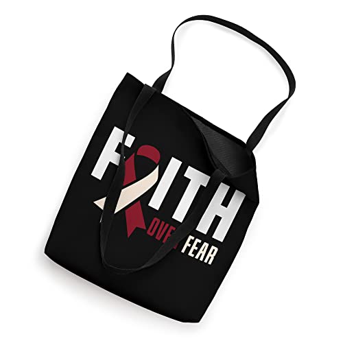 Faith Fear Jesus God Throat Oral Head Neck Cancer Awareness Tote Bag