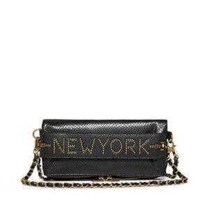 betsey johnson new york, ny clutch, black