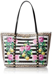 betsey johnson amazing tote bag, black/white