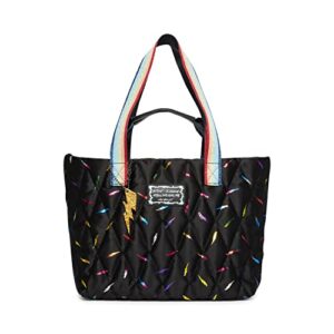 betsey johnson double handle nylon tote, black