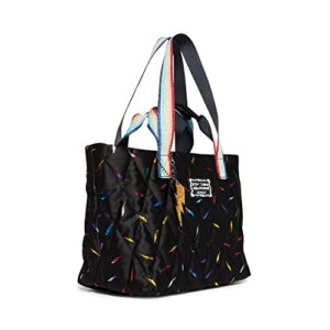 Betsey Johnson Double Handle Nylon Tote, Black