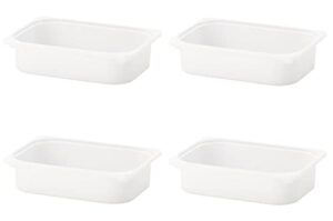 ikea 800.892.39 pack of 4 trofast storage boxes, white; 16.5″ x 11.75″ x 4 “, stackable, compatible with trofast frames and lids, made of polypropelene