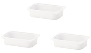 ikea 800.892.39 pack of 3 trofast storage boxes, white; 16.5″ x 11.75″ x 4 “, stackable, compatible with trofast frames and lids, made of polypropelene