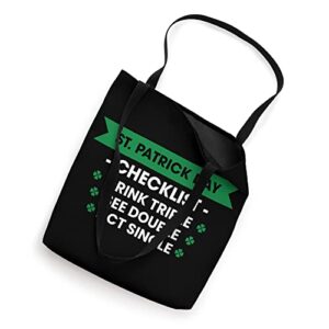 St. Patrick Day Checklist Tote Bag