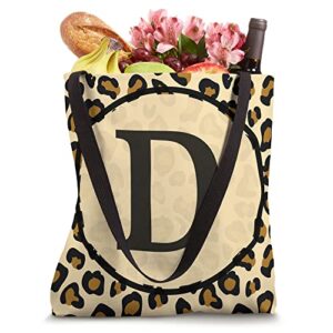 monogram name initial letter D cheetah skin print pattern Tote Bag