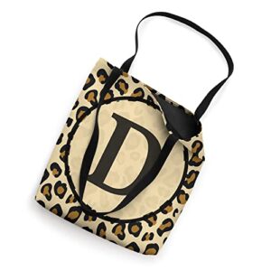 monogram name initial letter D cheetah skin print pattern Tote Bag