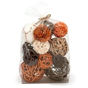 andaluca large decorative vase filler bag with orbs, balls (sunset orange)