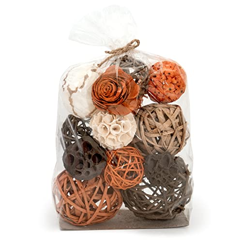 ANDALUCA Large Decorative Vase Filler Bag with Orbs, Balls (Sunset Orange)