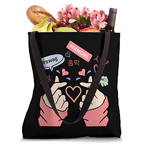 Saranghae Shirt Kpop Finger Heart Shirt for Girls Kpop fan Tote Bag