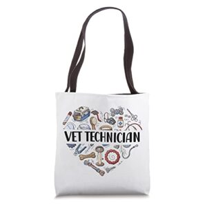 vet technician heart | veterinarian technician vet tech tote bag