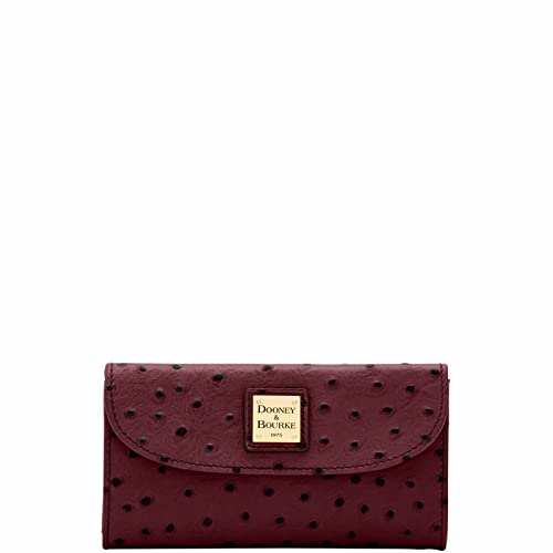 Dooney & Bourke Ostrich Continental Clutch Burgundy