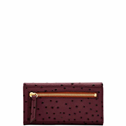 Dooney & Bourke Ostrich Continental Clutch Burgundy